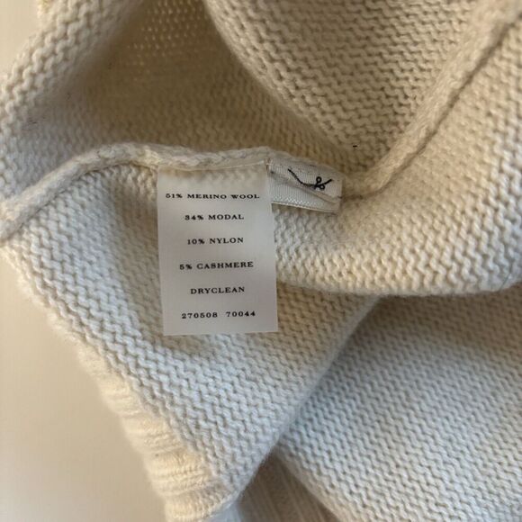 Ann Taylor Sleeveless Sweater Black Cream Cowl Neck Merino Wool Cashmere Bld S - Picture 4 of 6